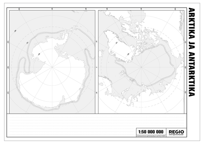 Arktika ja antarktika kontuurkaart