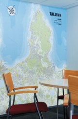 Map of Tallinn on wallpaper