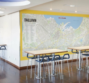 Tallinna seinakaart Viking XPRS laeva kohvikus. Foto: Toomas Tuul