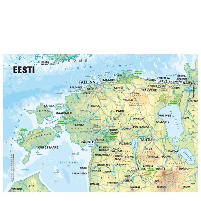 Regio Eesti füüsiline kaart, kaardifail