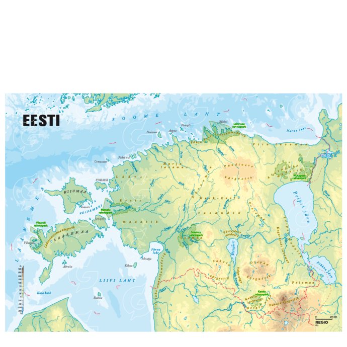 Regio Eesti füüsiline kaart, fail