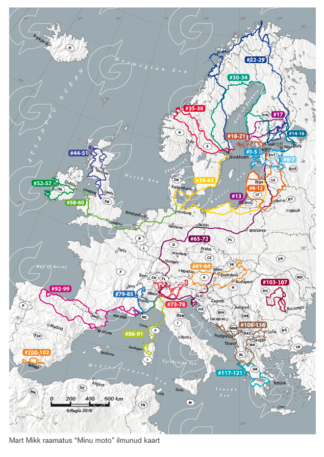 Regio Euroopa kaart marsruutidega, kaardifail