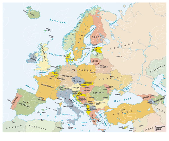 Regio Euroopa poliitiline kaart, kaardifail