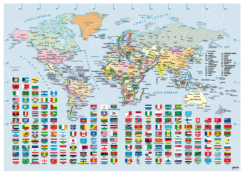 Regio maailma riigid lippudega, kaardifail