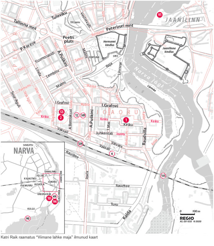 Regio Narva, kaart raamatust