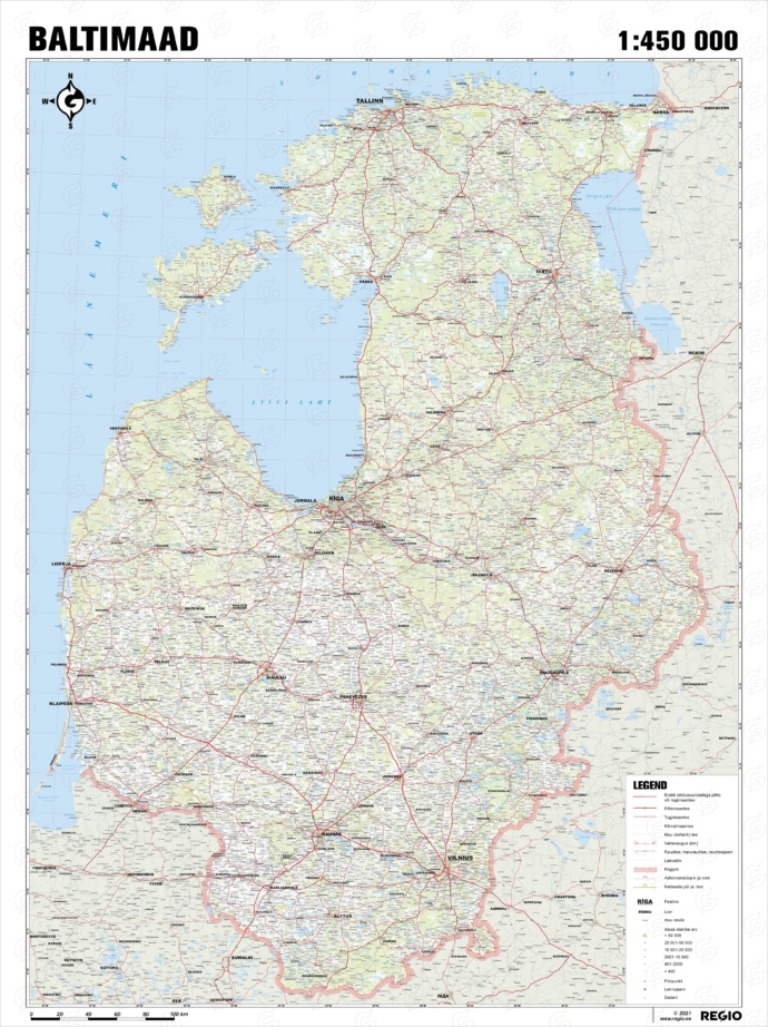 Administrative map of Baltic States