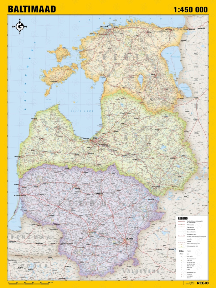 Baltic States administrative map