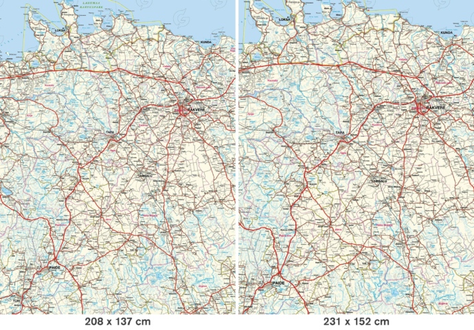 Eesti detailne kaart, fragmendid