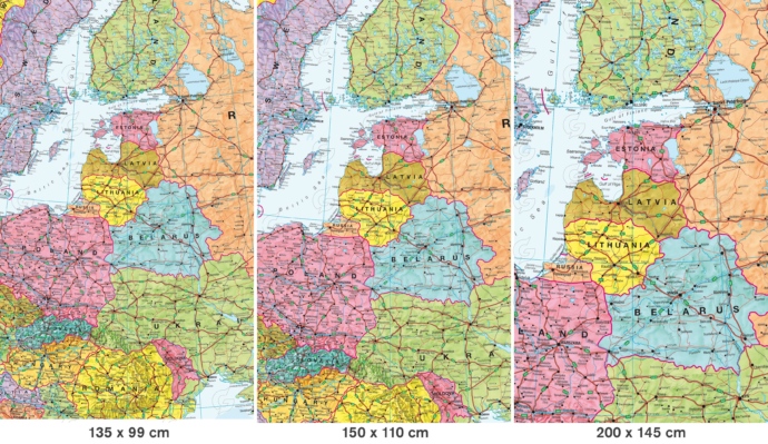 Euroopa poliitiline kaart, fragmendid Maps International