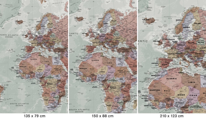 Maailma poliitiline kaart, Maps International, fragmendid