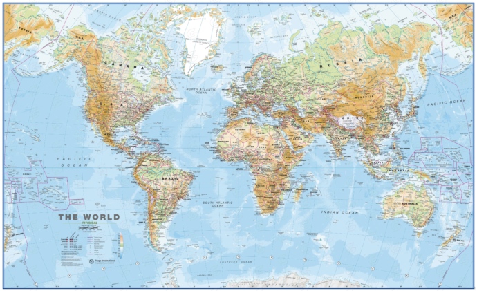 Maailma füüsiline seinakaart, Maps International