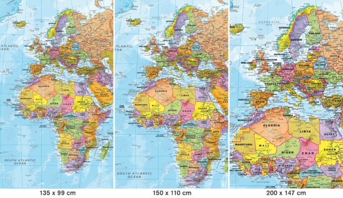 Maailma poliitiline kaart, lippudega Maps International