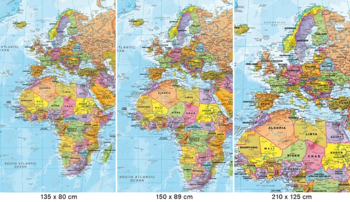 Maailma poliitiline kaart, Maps International, fragmendid