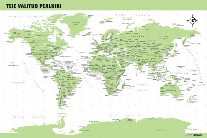 The world travel map Regio