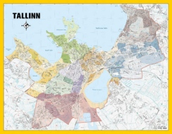 Wall map of Tallinn with districts