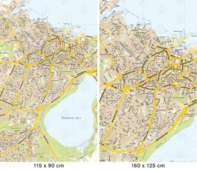 Wall map of Tallinn