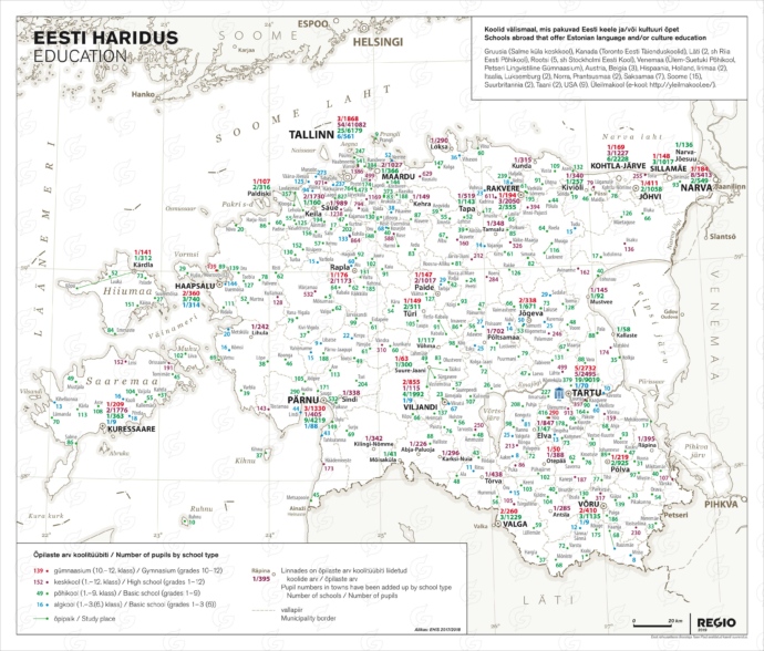 Rahvusatlas Eesti koolivõrk ja haridus