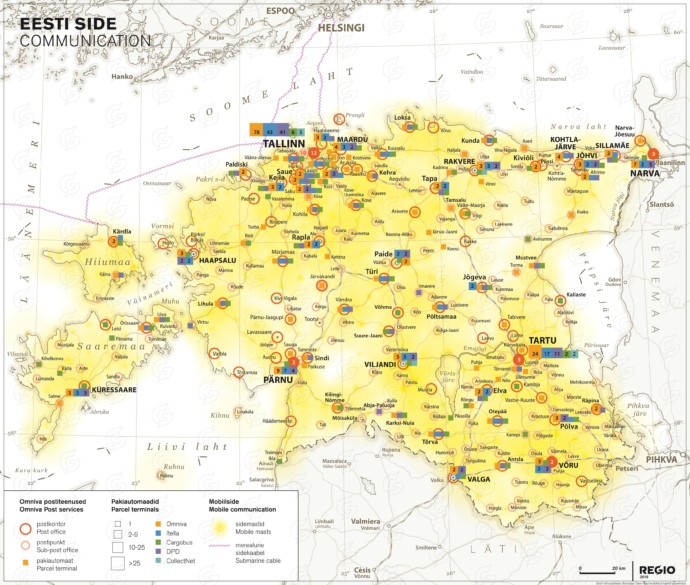 Rahvusatlas Eesti mobiilside ja postiteenused