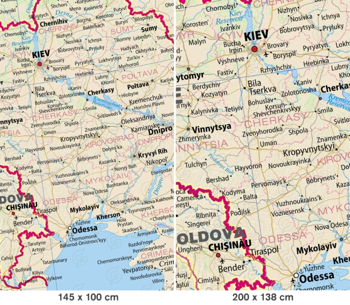Ukraina seinakaart Regio