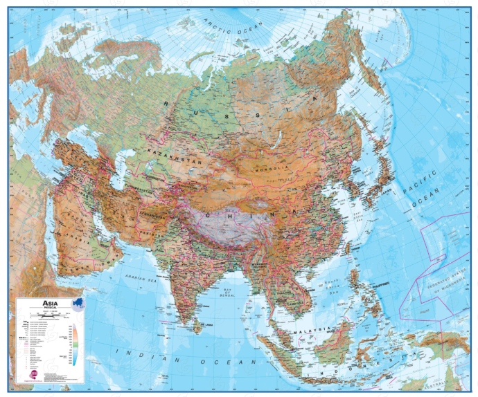 Aasia füüsiline Maps International
