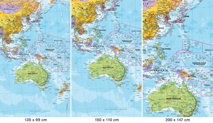 Maailm poliitiline, gragment, Maps International