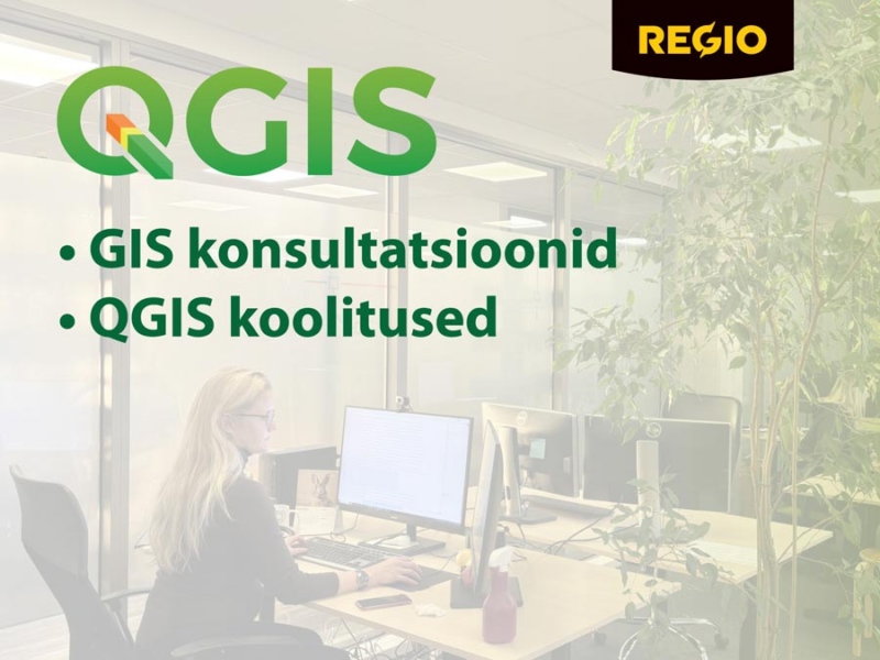 Plakat - Regio pakub GIS konsultatsioone ja QGIS koolitusi