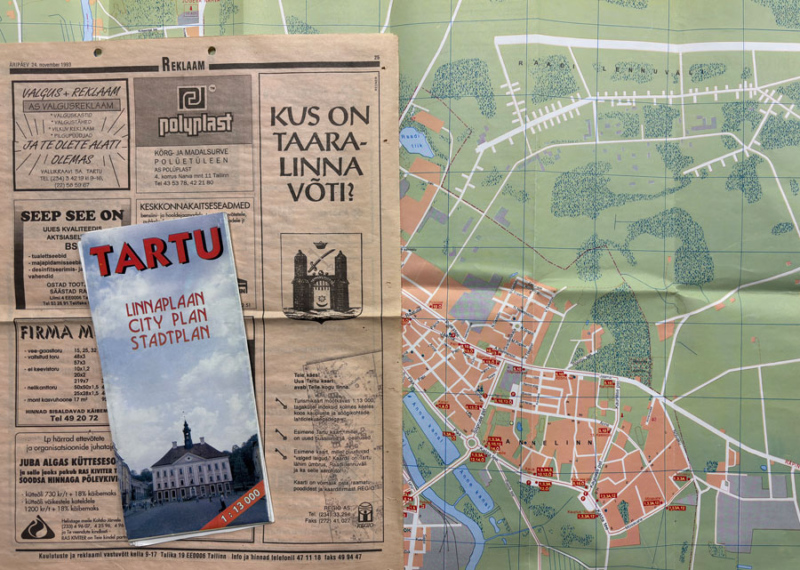 Tartu linna plaani reklaam