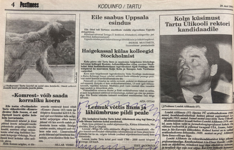 Artikkel ajalehes aeropildistamise kohta
