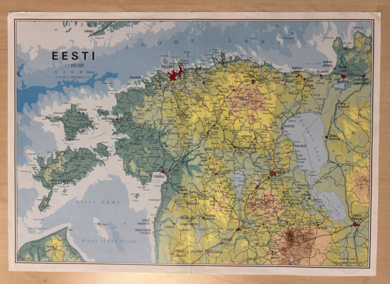 1995 ilmus A3 formaadis üldgeograafilisest 𝗘𝗲𝘀𝘁𝗶 kaardist juba neljas (!) täiendatud ja parandatud trükk.