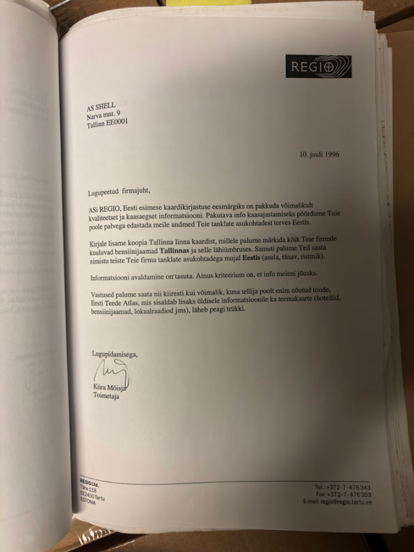 Ettevõtjatele saadetud kiri