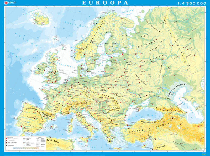 Euroopa üldgeograafiline seinakaart koolidele