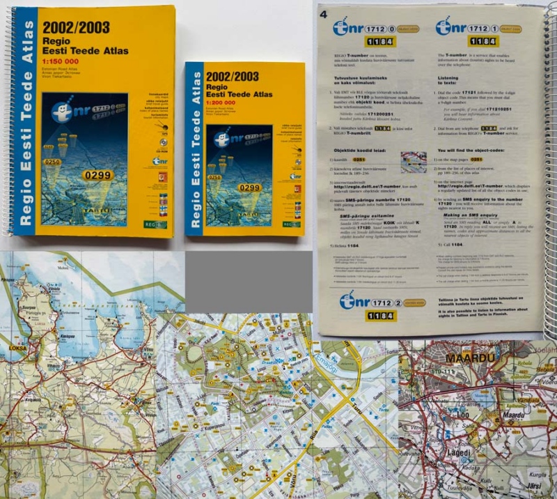 Regio Eesti teedeatlas 2002. Esimest korda t-nr-ga