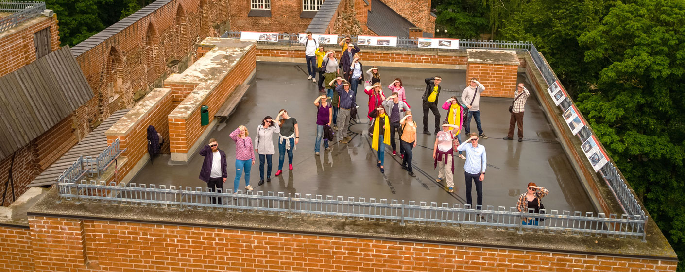 Regio team on the rooftop of Tartu Cathedral