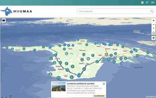 map application about sightseeing in Hiiumaa