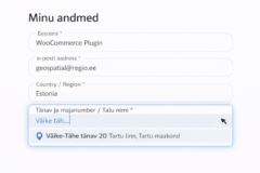 Automaatne aadressi sisestamise menüü